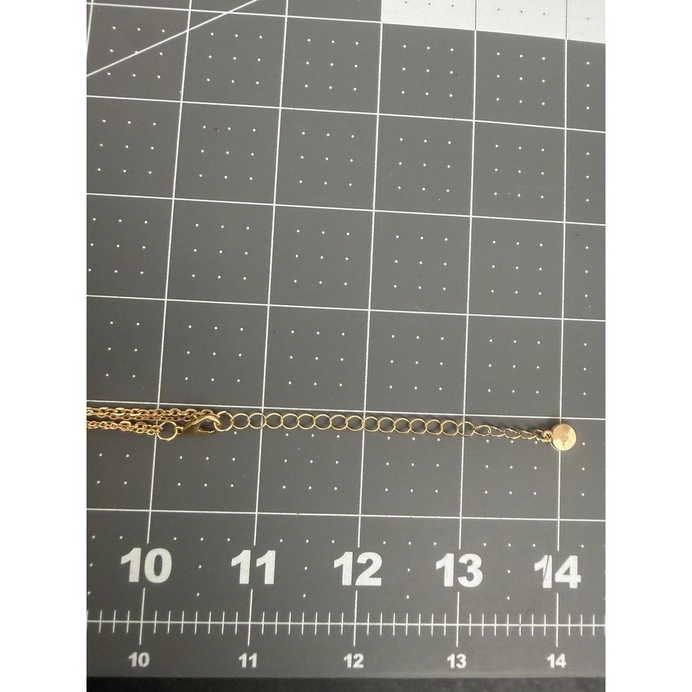 Chaps Gold Tone Necklace Rhinestone Layered Double Strand Design - Picture 4 of 4